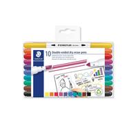Staedtler Marqueurs 3010 TB10 – double fibre effaçable à sec – Lot de 10