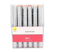 Marqueurs Double Pointe Couleurs Peau, Set Transparent 24 Couleurs, Pinceau Souple Pour Dessin et Peinture - Effet Naturel, Mélange Facile, Idéal pour Artistes et Créateurs (Deuxième génération 24