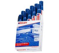 edding Marqueur indélébile 4-500 003 Pointe biseautée Bleu 10 pièces