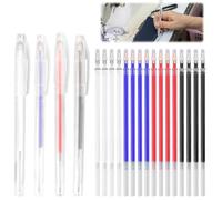 Marqueurs Effaçables à Chaud, Stylo Tissu Effaçable Couture 4 Couleurs avec 20 Recharges Stylo Marqueur en Tissu Couture, Marquage en Tissu Effaçable pour Tailleurs Couture