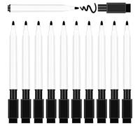 Marqueurs effaçants à sec avec capuchon de gomme 10pcs 4, 5 pouces longueur fine markers effaçants secs tableau blanc pour l'école, bureau, salle de réunion avec gomme, m