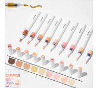 Marqueurs en acrylique, plusieurs couches de couleurs, pointe pinceau de 1 à 5 mm, encre grand volume de 2,6 ml, système d'encre directe, convient à une variété de surfaces (teint)