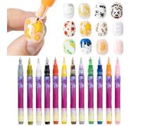 Marqueurs en émail | Outils de manucure imperméables à double pointe - Set de marqueurs pour dessiner et concevoir - Pour femmes filles débutantes utilisation à la maison, voyage, photos, mariage