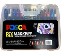 Marqueurs en mallette plastique 20 couleurs POSCA