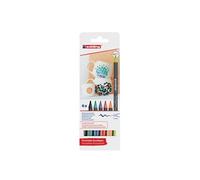 Edding Feutres pour porcelaine 4200 - 6 stylos multicolores, pointe pinceau 1–4 mm, lave-vaisselle