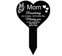 Marqueurs funéraires en forme de cœur - Piquet de condoléances - Plaque funéraire - Piquet de jardin - En acrylique - Imperméable - Décoration funéraire de jardin pour cimetière en plein air