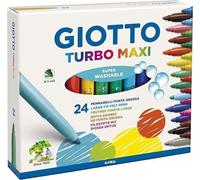 Marqueurs Giotto Turbo Maxi pointe large 5 mm paquet de 24 pièces couleurs asso