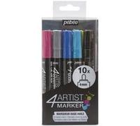 Pébéo Coffret marqueurs 4Artist – Peinture à l'huile – 10 marqueurs, pointe ronde 4 mm, multicolore