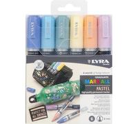 Marqueurs - Indélébile - Permanent - 6 couleurs pastel - Pointe ronde 2mm - Lyra