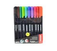 Marqueurs - Indélébile - Permanent - Tous supports - 10 couleurs - Pointe fine -