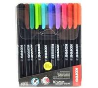 Marqueurs - Indélébile - Permanent - Tous supports - 10 couleurs - Pointe fine - Kores G
