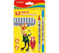 Marqueurs KEYROAD Duo 12 couleurs, sur cintre, mélange de couleurs