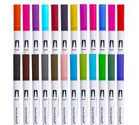 Marqueurs lavables pour enfants, marqueurs artistiques à double pointe | Pinceau lavable et marqueur fineliner | Kit de dessin de cartes à base d'eau pour dessiner des cartes de Noël,