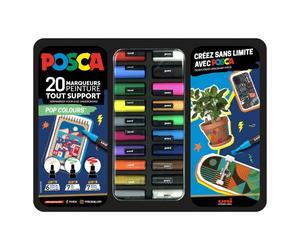 Marqueurs métal Posca couleurs assorties Mallette de 20