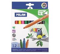 Marqueurs MILAN 12 couleurs - Créez des œuvres d'art inoubliables et exprimez votre créativité avec nos marqueurs de couleur ! Parfait pour l'école et le jeu.