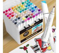 Marqueurs Noir Couleurs De Croquis Pack De 80 Couleurs Feutre Alcool Marqueur Alcool + Valise De Transport - Marqueurs Artistiques À Base D'alcool Pour Le Dessin Feutre Promarker