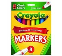 Marqueurs non lavables Crayola, pointe large, couleurs classiques, 8 sets (58-7708) G