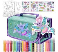 Marqueurs parfumés pour enfants - Trousse d'art pour enfants, Cadeaux de fée pour les filles, Le kit de coloriage comprend des marqueurs parfumés, des marqueurs tampons, une trousse de fée étincelante