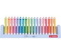 Marqueurs Pastel Cool Stabilo Lot De 18 Couleurs Assorties (8-Néon / 10-Pastel)