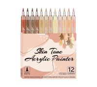 Marqueurs Peau | Stylos Acrylique À Pointe Pinceau Douce - 12 Marqueurs Pour Art Corporel Et Peau - pour Bois Tissu Pierre Verre Dessin Carnavals Cosplay Séances Photo Fête Danse