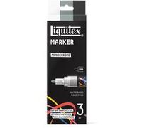 Marqueurs - Peinture acrylique - 3 couleurs monochrome - Pointe ronde 2mm - Toutes surfaces - Liquitex