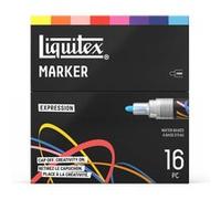 Marqueurs - Peinture acrylique - Boîte de 16 couleurs - Pointe ronde 2mm - Tous supports - Liquitex