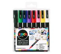 Posca Marqueurs peinture acrylique PC-3M – Lot de 8 couleurs (Standard)