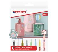edding Marqueurs peinture 751 – Pointe fine – Métallique et pastel – 8 pcs G