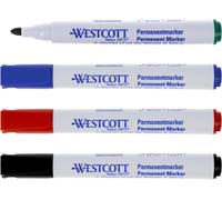 Marqueurs Permanents 4 Pièces Noir, Rouge, Bleu, Vert Lot De Marqueurs Étanches Pointe Ogive 1,5¿3,0 Mm Résistant À La Lumière Séchage Rapide Et Anti-Taches E-713009 00