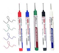 Marqueurs permanents 5 pièces marqueurs de construction imperméables pointe de 20 mm stylos d'encre à séchage rapide 5 couleurs marqueur trou pour métal bois tissu plastique roche peintu