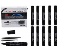 Marqueurs permanents imperméables noirs 10pcs