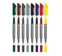 Marqueurs permanents Marabu Graphix couleurs primaires, lot de 8, avec double pointe 1-2 mm et 0,5 mm, couleurs brillantes, encre à base d'alcool à séchage rapide, faible odeur