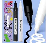 Marqueurs Permanents Noir Et Blanc 2 Pièces \U2013 Marqueurs Étanches Pour Pneu, Tissu, Pierre, Verre, Céramique, Bois, Papier \U2013 Stylos Peinture À Base D`Huile \U2013 Pointe Moyenne 3 M[Z1951]