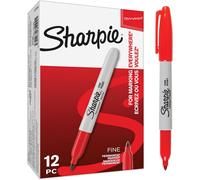 Marqueurs Permanents-Pointe Fine-Rouge-Lot De 12.[Y155]