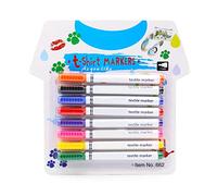 Marqueurs permanents pour textile - 8 couleurs - Fournitures d'art pour le coloriage de t-shirts, jeans, vestes et sacs à dos - Stylos de peinture permanents pour métal et verre - Marqueurs noirs