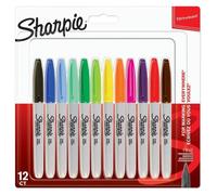 Sharpie marqueurs indélébiles | pointe fine | assortiment de couleurs à encre permanente | Lot de 12