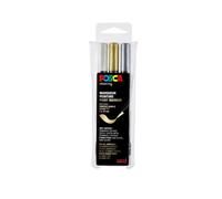 Marqueurs pinceau - POSCA - PC350 - Set de 3 - Or - Argent - Blanc