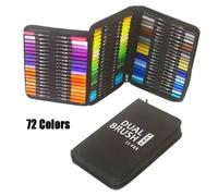 Marqueurs Pinceaux Avec Pointe Fine Pour Lettrage,Stylos D'interconnexion,Dessin,Écriture De Journalisation,Nettoyage,Fournitures D'art,132 Couleurs - Type Black-Cd-72 Colors