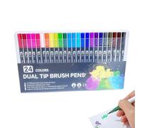 Marqueurs pinceaux - Livre de coloriage amusant et simple | Ensemble de crayons aquarelle | Marqueurs et livre de coloriage | Aquarelle double face à séchage rapide | Livres d'apprentissage du dessin