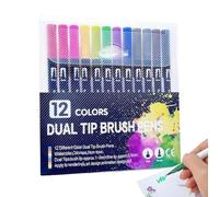 Marqueurs pinceaux - Livre de coloriage amusant et simple | Ensemble de crayons aquarelle | Marqueurs et livre de coloriage | Aquarelle double face à séchage rapide | Livres d'apprentissage du dessin