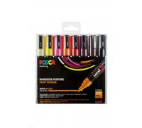 Posca Marqueur – couleurs chaudes assorties – pointe cônique 1,8 à 2,5 mm – Boîte de 8