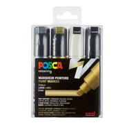 Pochette de 4 marqueurs Posca PC-8K | pointe large biseautée G