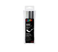POSCA Set de 3 marqueurs PC350 pinceau Noir - Noir - Blanc
