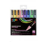 Marqueurs - POSCA - Set de 8 - Pointe conique moyenne - Couleurs pastel opaques