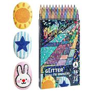 Marqueurs pour coloriage - Têtes de pinceau à pointe fine qui ne bavent pas, 24 à 96 marqueurs à paillettes à double pointe, pigments vifs non toxiques, Smmooth, étui en plastique PP durable