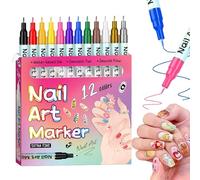 Marqueurs Pour Dessin Sur Ongles | 12 Couleurs de Stylos pour l'Art des Ongles,Marqueurs À Points - Pour Femmes Épouse Amie Fille Débutant Vacances Noël Anniversaire Fête Salon À Domicile