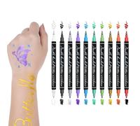 Marqueurs Pour La Peau - 10 Couleurs Stylos Temporaires Pour La Peau | Accessoires Créatifs Effaçables Pour Dessin Sur Visage et Corps Carnavals Anniversaires Fêtes Costumes Cosplay Tout Public