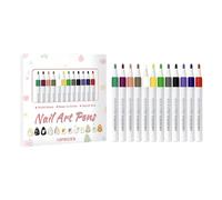 Marqueurs pour Ongles 12 Couleurs Imperméables à Tenue Longue pour Art de