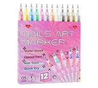 Marqueurs Pour Ongles,12 Couleurs Marqueur À Vernis À Ongles,Vernis À En Stylo, ss Pens, DIY Manucure Décoration Dotting Pen,pour Décorer Les Et Créer Des Motifs