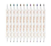 Marqueurs Pour Ongles | 12 Couleurs Marqueurs À Double Pointe Pour Dessin - Imperméables Stylos à Dessin pour Ongles à Double Pointe,pour Bricolage, Femmes, Hommes, Débutant, Manucure, Salon
